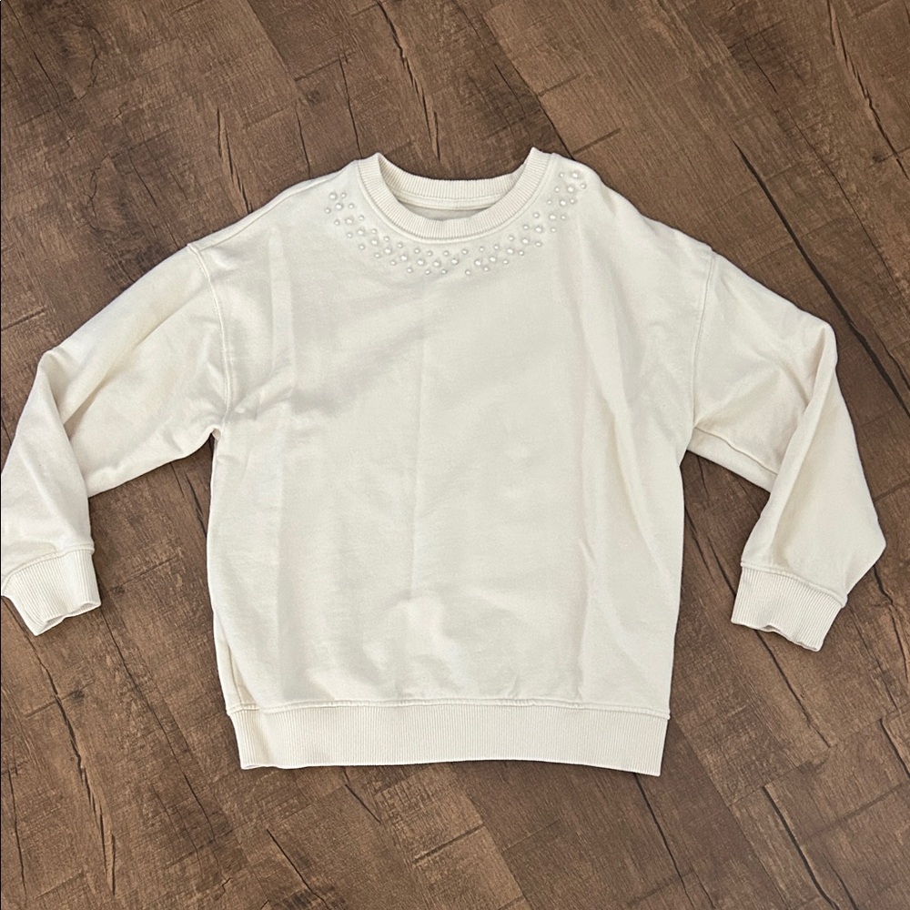 Zara Pearl Neck Long Sleeve Sweater